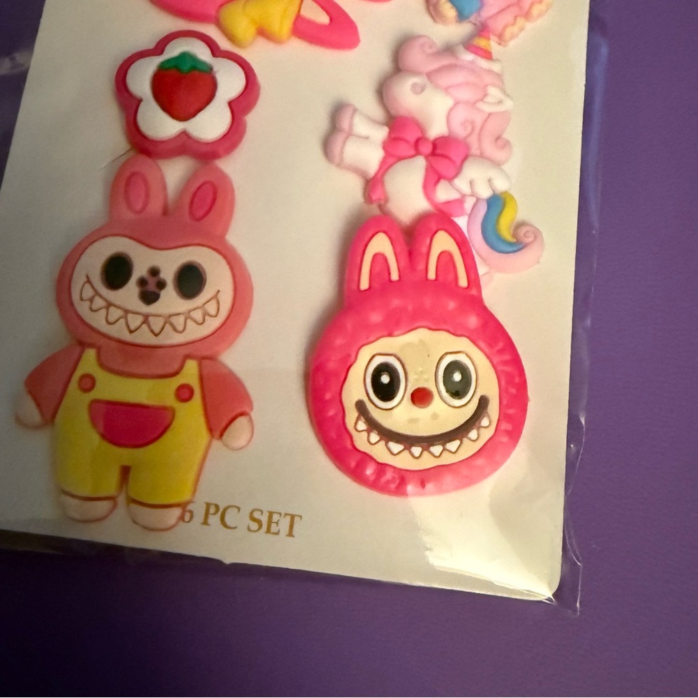 ✨✨5/$10✨✨ 6pc Labubu Shoe Charms for Crocs Style - Monster Bunny Lot New - Picture 6 of 8